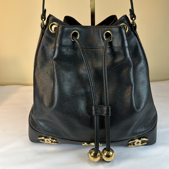 Chanel CC Black Leather Bucket Bag - Picture 2 of 16